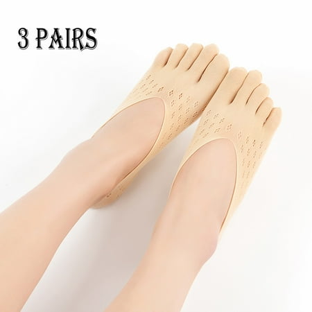

Qazqa 3 Pairs Women s Solid Ice Silk Socks Breathable Invisible Socks Non Slip Socks Low Socks