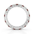 thumbnail image 3 of Silver Garnet Ring, Full Eternity Band Round 3mm Garnet Gemstone 925 Sterling Silver Women Wedding Ring, Alternate Style Stackable Ring_12, 3 of 5