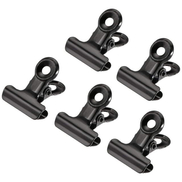 Unique Bargains Metal Hinge Clip Clamp 22mm Small Binder Clips Black Zinc, 40 Pack