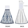 thumbnail image 4 of Blue Floral Kitchen Towels, 2PCS Super Soft Absorbent Hanging Hang Towels or Dishcloths, Bathroom Hand Towels 12x17Inches Wash cloth, 4 of 7