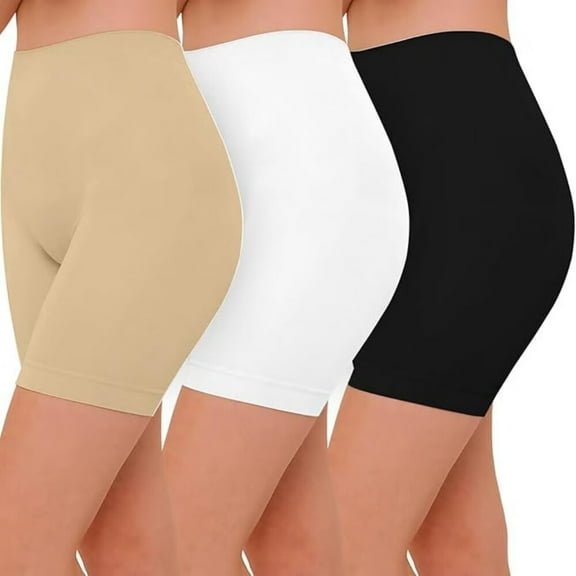 3 Pack Slip Shorts for Women Under Dress,Comfortable Smooth Yoga Shorts,Workout Biker Shorts