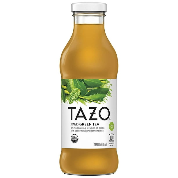 Tazo Organic Green Iced Tea, Lightly Sweetened, Pure Flavor 13.8 Fl Oz
