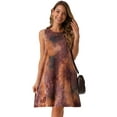 thumbnail image 5 of DARING DIVA Tie Dye Tank Dress Sleeveless Pockets Dress L Orange, 5 of 8