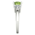 thumbnail image 3 of Three-Stone Engagement Ring for Women - 2.5ct Natural Peridot in 14K White Gold Promise Ring, 3 of 6
