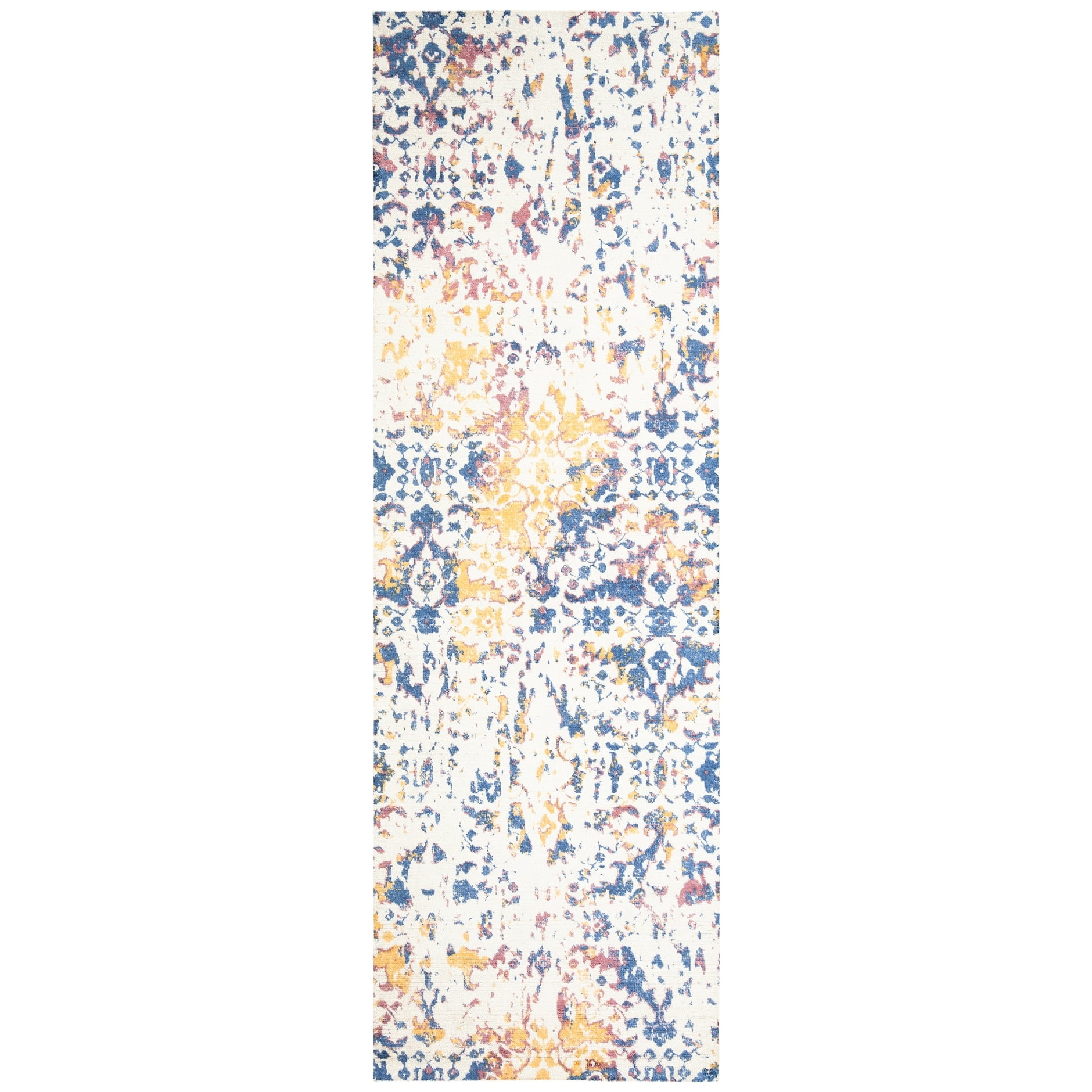 SAFAVIEH Expression Charlene Abstract Runner Rug, Ivory/Navy, 2'6" x 8'