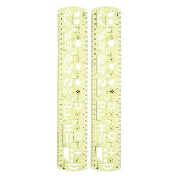 Unique Bargains 2pcs Unbreakable Flexible Rulers 30cm/12' Double Scale Shatterproof Folding Plastic Ruler, Light Green