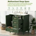 thumbnail image 3 of 30" Bathroom Vanity, Modern Bathroom Cabinet with Sink Combo Set, Bathroom Storage Cabinet with a Soft Closing Door and 3 Drawers, Solid Wood Frame, Faucet Not Include, Green, 3 of 9