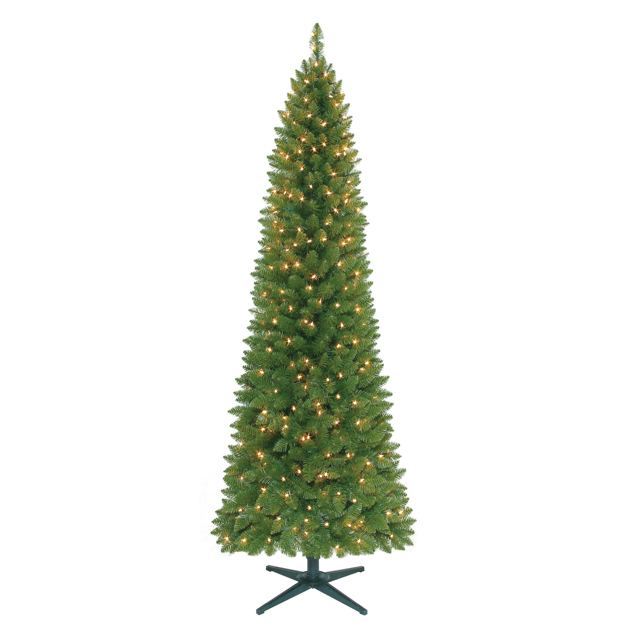 6FT Pre-lit Green Pine Christmas Tree with 250 Clear Lights PVC and Stand New