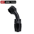 thumbnail image 1 of 1pcs Black AN6 8 10 Straight 45 90 Degree Oil Fuel Swivel Hose Oil Hose End Adapter Kit~2234, 1 of 1