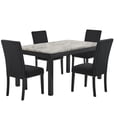 thumbnail image 2 of New Classic Furniture Celeste Faux Marble/Wood Dining Set w/ 4 Black Chairs, 2 of 9