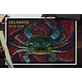 thumbnail image 2 of Bethany Beach, Delaware, Blue Crab Mosaic (12x18 Wall Art Poster, Room Decor), 2 of 3