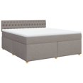 Box spring bed with mattress taupe 180x200 cm fabric