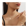 thumbnail image 2 of SmartBy 3 Pcs/Set Women Jewelry Set Rhinestone Choker Hanging Earrings Bracelet Set Adjustable Extension Chain Prom Party Bride Wedding Jewelry, 2 of 7