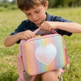 thumbnail image 7 of Lunch Bag Sequin Heart-Shaped Insulated Crossbody Thermal Cooler Cute Waterproof Oxford for Youth Picnic Blue by Xuniizn, 7 of 7
