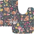 thumbnail image 3 of Dreamtimes Forest Animals Bath Mat Set Soft High Absorbent Non Slip Rectangular Bath Rug+U-Shaped Toilet Mat, Non-Slip Bath Carpet Bath Mats for Bathroom 17.3"x13.4"+23.6"x15.7", 3 of 5