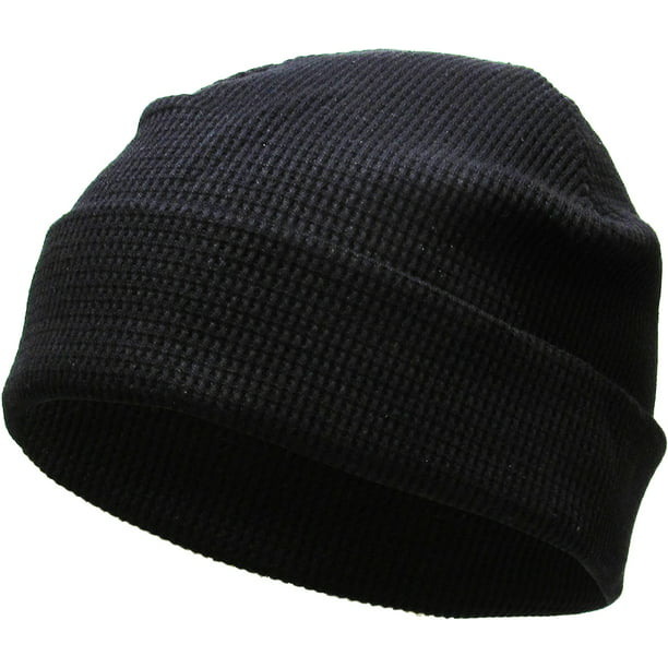 Praktisk markedsføring plyndringer Black Thermal Cotton Beanie Skull Cap Winter Ski Hat Cuffed Solid Warm -  Walmart.com
