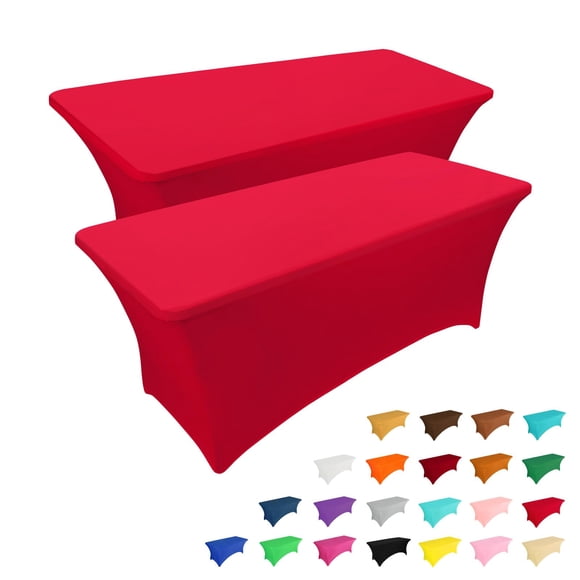 Mantel IVAPUPU, paquete de 2 unidades, 6 pies, rojo para eventos rectangulares