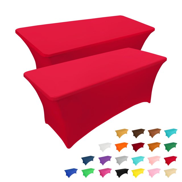 Mantel IVAPUPU, paquete de 2 unidades, 6 pies, rojo para eventos rectangulares