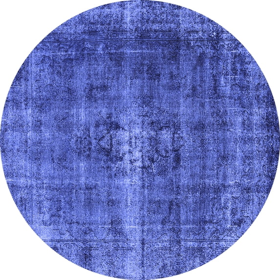 Ahgly Company Indoor Round Oriental Blue Industrial Area Rugs, 5' Round