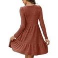 thumbnail image 4 of Sngxgn Women's Dress Long Sleeve Crewneck Dress(RD2,XL), 4 of 6