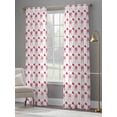 thumbnail image 4 of Pink Bow Cherry Sheer Curtains 96 Inch Length 2 Panels Set, Sweet Romantic Preppy Voile Window Treatment Semi Sheer Long Curtains Drapes for Bedroom/Living Room/Kitchen 52"x96"x2, 4 of 7