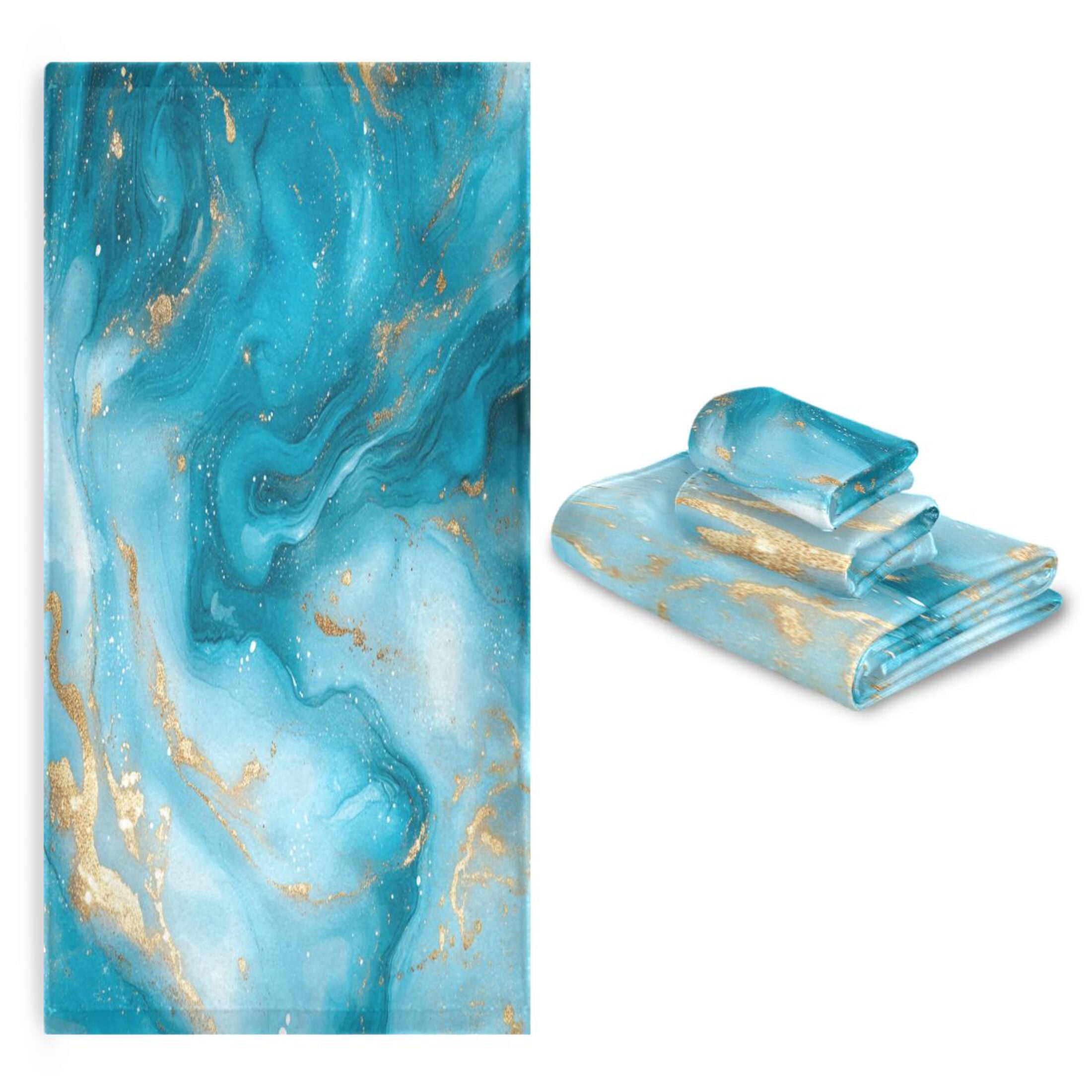 Three-Piece Towel Set Face Towel Towel Set Hand Towel Bath Towel Cotton Bath Towels Bath Towel Sets Hand Bath Towels Pretty Marble Pattern