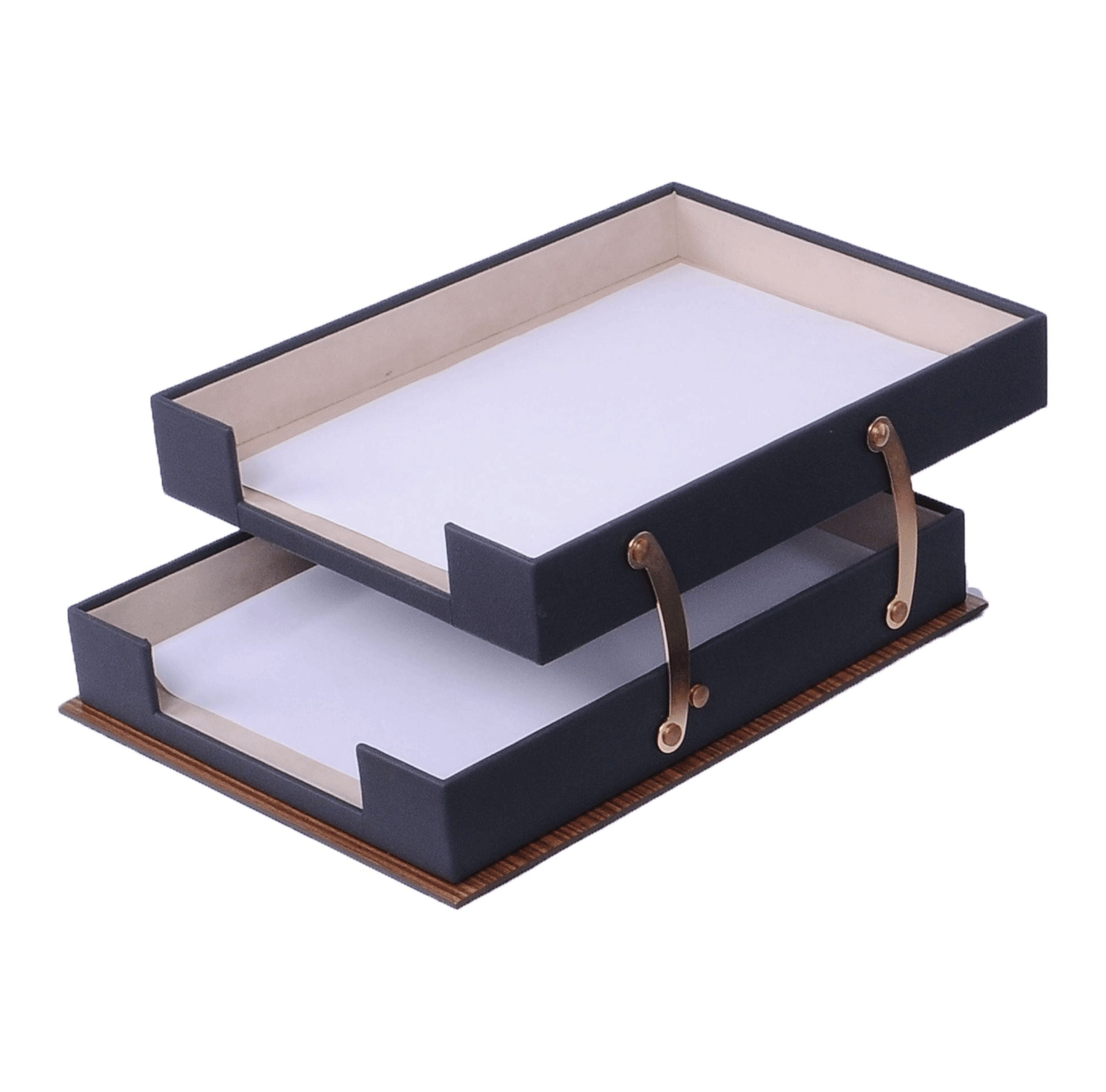Lux Leather Desk Accessories - Leather Desk Organizer -Desk Organizer for Men Walnut Wood Combination Best Gift for Lawyers, Managers and Bosses - Desk Mat - 11 PCS