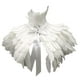 thumbnail image 5 of Capa gótica de plumas artificiales para hombrera, bufanda para disfraz de cosplay, plumas falsas Blanco, 5 of 9
