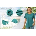 thumbnail image 5 of Rosvigor Blouses for Women Short Sleeve Shirts Casual Dressy Summer Tops with Pleats, 5 of 7