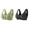 thumbnail image 1 of (2-Pack) Rinsvye Bra for Women Comfortable Women Bra Convenient Front Close Button Sports Bras Pack for Women Bras for Older Women Big Bras No Underwire, 1 of 5