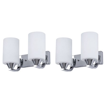 

2X Modern Glass LED Light Wall Sconce Lamp Lighting Fixture Indoor Bedroom Decor Double Head Without Switch White