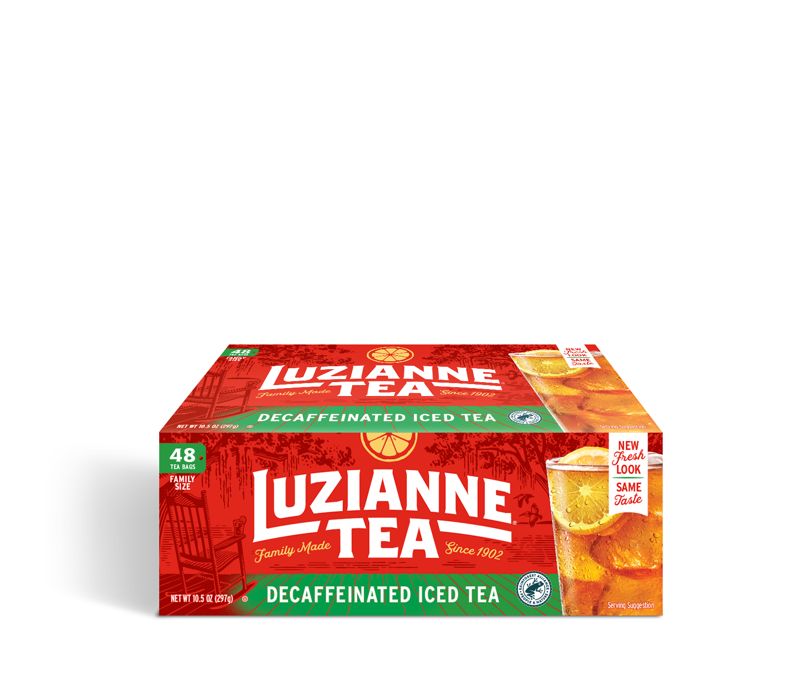 Luzianne Decaffeinated Black Iced Tea Bags, 48 Count