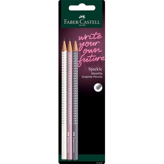 Faber-Castell Sparkle Graphite Pencil - Rose Metallic, Jumbo Triangular Grip, Break-Resistant Lead (B)
