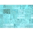 thumbnail image 1 of Ahgly Company Indoor Rectangle Patchwork Light Blue Transitional Area Rugs, 2' x 5', 1 of 4