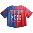 thumbnail image 3 of Lotusprinthandmade Personalized Name Puerto Rico Crop Top Baseball Jersey for Women XS-XL Multicolor, 3 of 5
