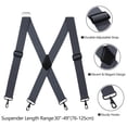 thumbnail image 6 of HBlife Heavy Duty Suspenders for Men, 2” Wide Adjustable X-Back Suspenders with Strong Metal Clips for Work Pants, Jeans & Big and Tall Men, 6 of 7