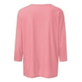 thumbnail image 4 of CHUANK T-Shirts pour Femmes à Manches Trois-Quarts, Coupe Ajustée à Motif Floral, T-Shirts Blancs, Chemises pour Femmes, Manches 3/4 au Coude, Col Rond, Chemises Décontractées pour Femmes, Liquidation, Blouses et Hauts Boho, Vert TG, 4 of 5