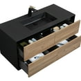 thumbnail image 4 of SERA Fleur Bathroom Vanity Black and Rough Oak, 4 of 7