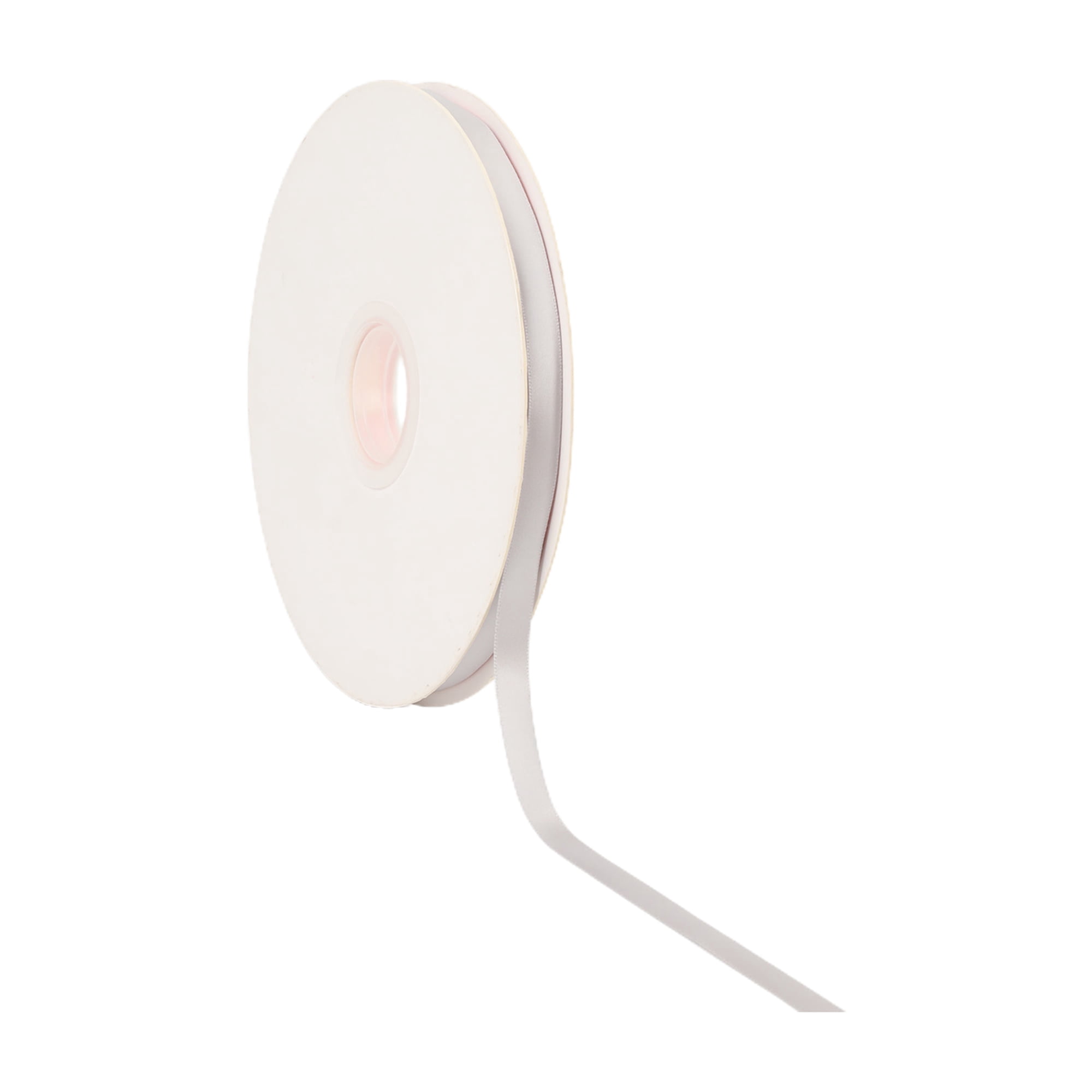 LaRibbons 3/8" Double Face Satin Ribbon, Gray, 100 Yards