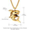 thumbnail image 7 of U7 Men Punk Shark Gold Pendant Animal Jewelry with Stainless Steel Chain 22 Inch, 7 of 7