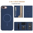 thumbnail image 4 of Allytechgroup 2-in-1 Magnetic Wallet Case for Apple iPhone 8 Plus/7 Plus, Detachable Card Holder with Zipper Pocket RFID Blocking Kickstand PU Leather Protective Flip Cover with 6 Slots, Darkblue, 4 of 6