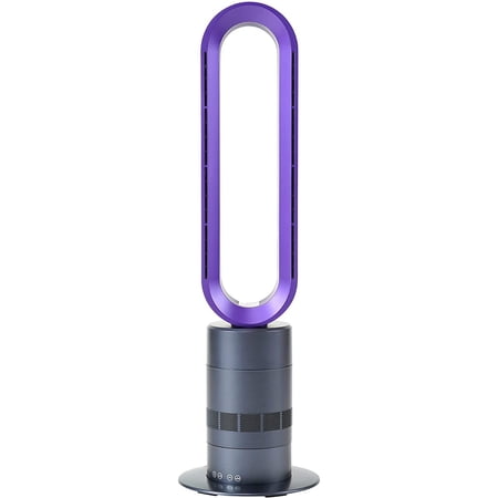 SUGIFT 32-inch Space Heater Bladeless Tower Fan  Heater & Fan Combo  9H Timer 10 Speeds with Remote Control  Air Circulator Fan for Home Air Conditioner  Purple
