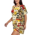 thumbnail image 4 of Vsdgher Vehicles Pattern Womens Pajamas 2 Piece Short Sleeve Sleepwear Set,Summer Soft Pajamas Set Casual Lounge Sets, 2-Piece Pj -4X-Large, 4 of 8