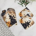 thumbnail image 5 of Pumpkin Lantern Black Cat Insulated Gloves And Pot Mats (four Piece Set), 5 of 6