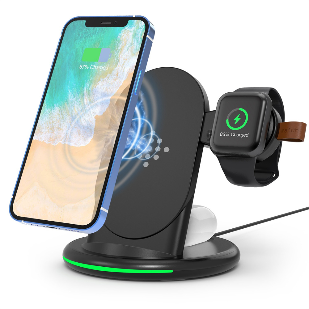 Wireless Charger, 3 in 1 Fast Charging Dock Station For iPhone 13 12