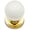 Polished Brass / White, variant on Rk International CK 306 Porcelain 1" Round Ball Classic Cabinet Knob - Black