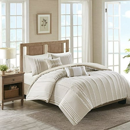 Harbor House Anslee Duvet Cover King Size Taupe Tufted Cotton