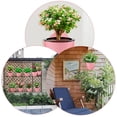 thumbnail image 2 of 7 Pack Self-Watering Flower Pot, Wall Hanging Plastic Planter with Removable Basket Cotton Rope and Hooks for Indoor Garden, Pink, Medium, 2 of 7