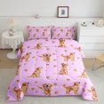 thumbnail image 2 of Manfei Golden Retriever Queen Comforter Set, Dog Paw Print Comforter Sets Queen, Light Pink Gold, Reversible, 3pcs, 1 Comforter and 2 Pillowcases, 2 of 7