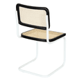 thumbnail image 6 of Breuer Chair Company Marcel Breuer B32 Cesca Cane Cantilever Side Chair w/ White Steel Frame Black Wood & Natural Cane (Made in Italy) by Furnish Theory, 6 of 11